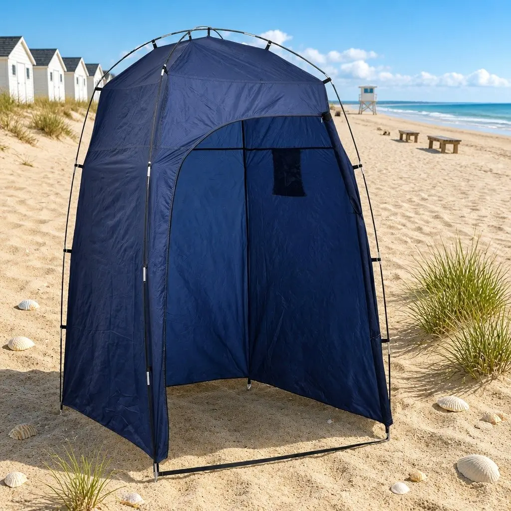 Portable Shower Tent Fibreglass Pole Blue