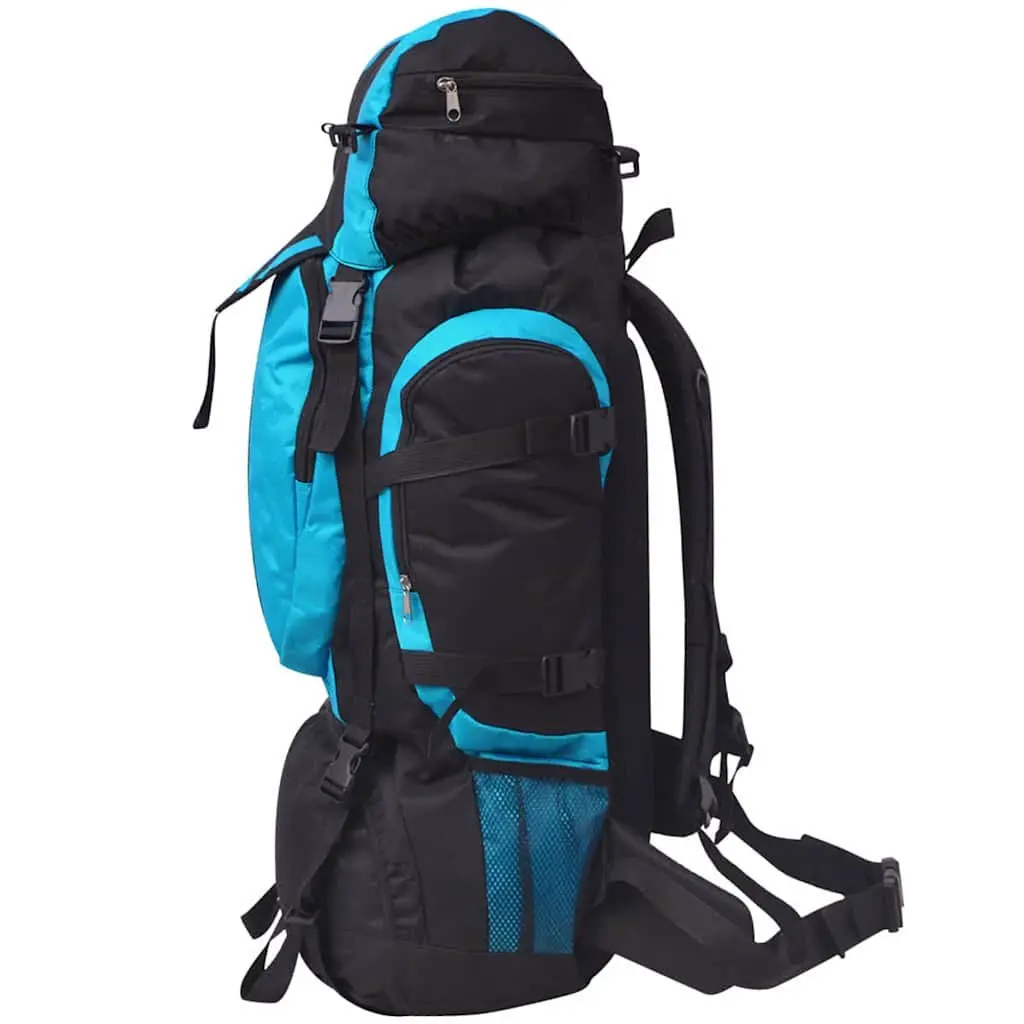 Hiking Backpack 75L Coated 600D Polyester Large Capacity Blue
