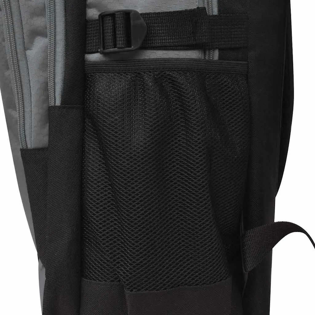School Backpack Coated 600D Polyester 40L Grey Large Capacity with 3 Compartment and 2 Mesh Side Pockets