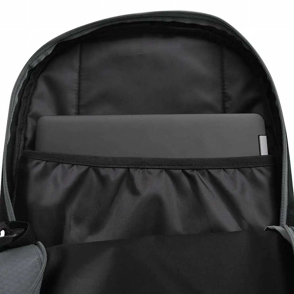 School Backpack Coated 600D Polyester 40L Grey Large Capacity with 3 Compartment and 2 Mesh Side Pockets