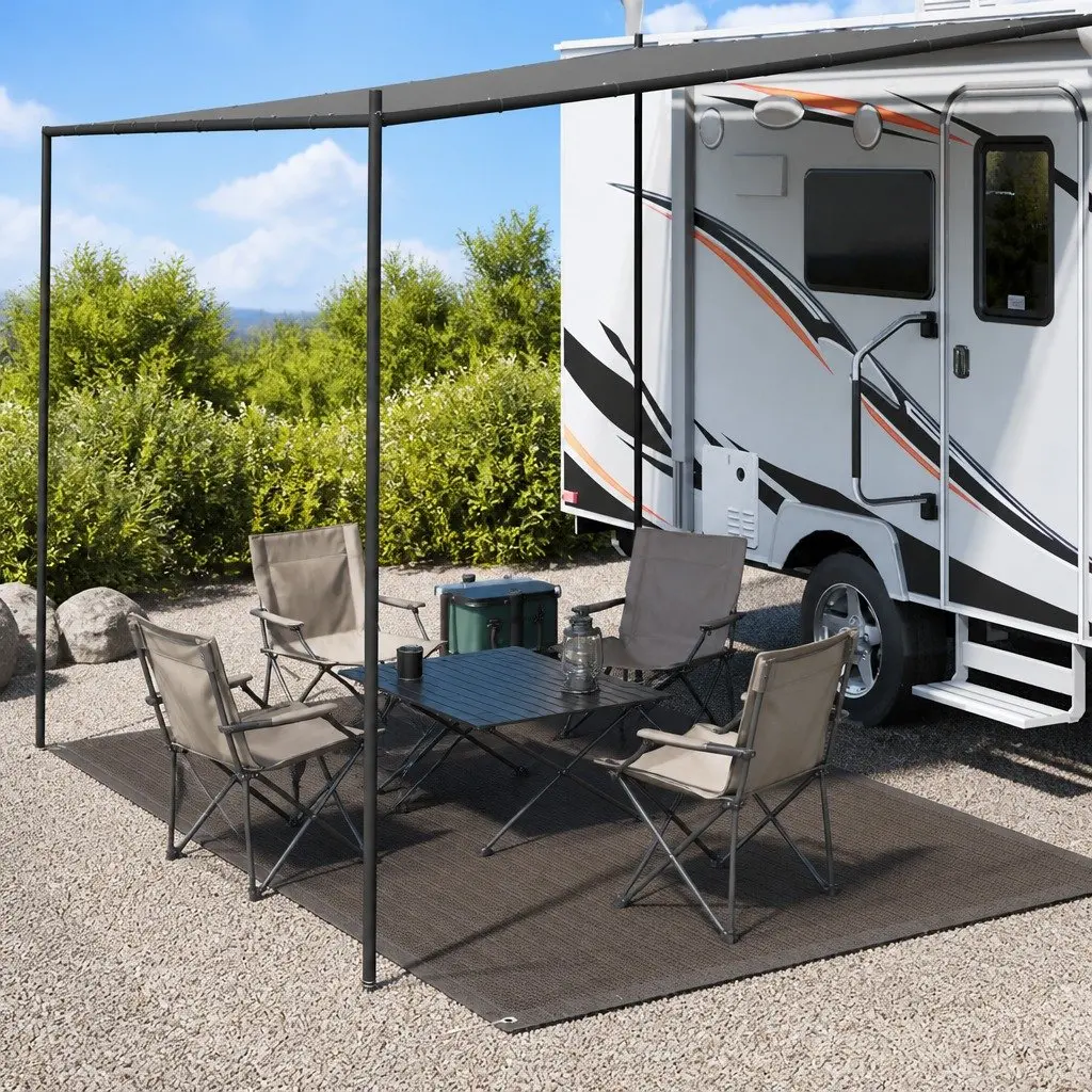 Outdoor Camping Ground Sheet Rug High-Density Polyethylene 250x300 cm Anthracite Tent Carpet
