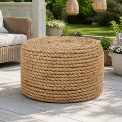 Natural Jute Rope 12mm 100m Coil Garden Decking Handrail Plant Support Utility