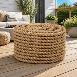Jute Rope 20mm 50m Natural Brown Garden Agriculture Decking Handrail
