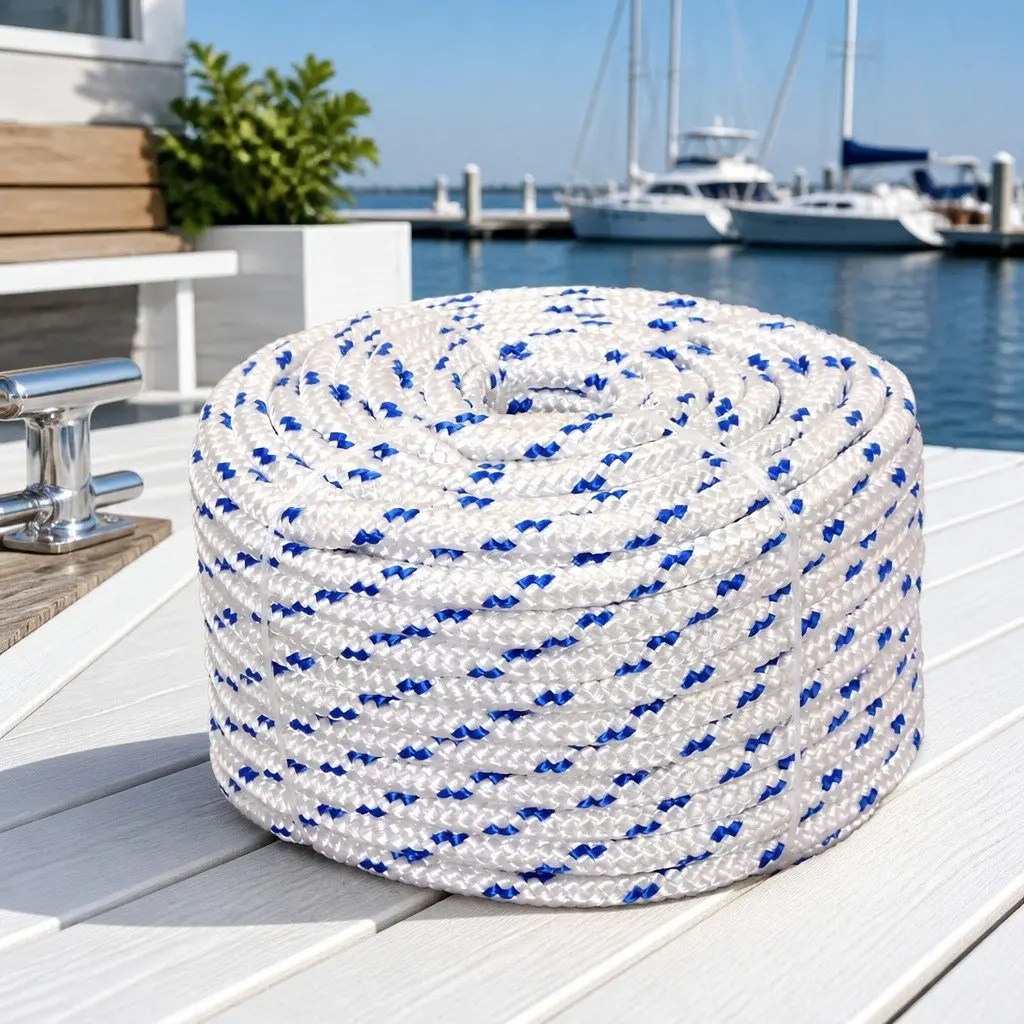 Polypropylene Marine Rope 10mm 50m White Floating Wear Resistant for Dock Line Sailing Boating Yachting