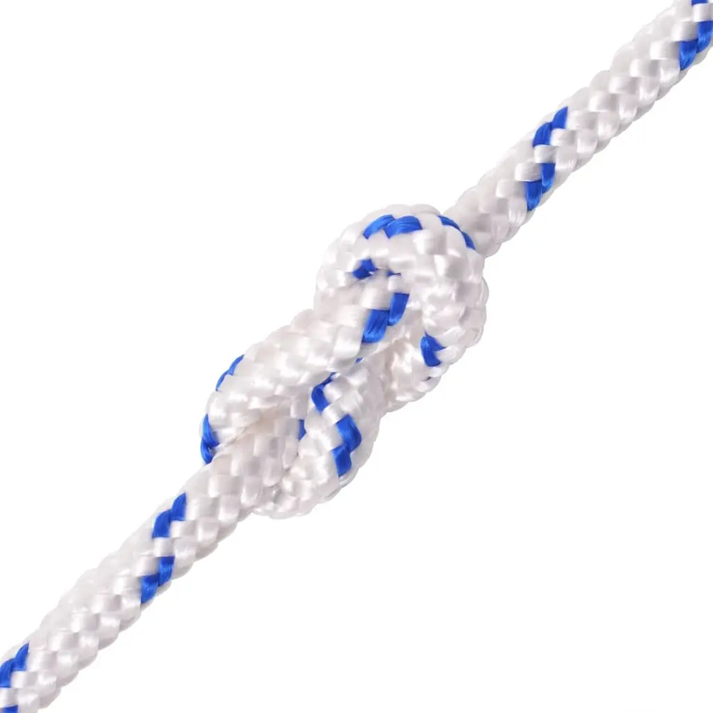 Marine Rope Polypropylene White 12mm 50m Durable Floating Weather Resistant Dock Line Rigging for Sailing Boating Yachting