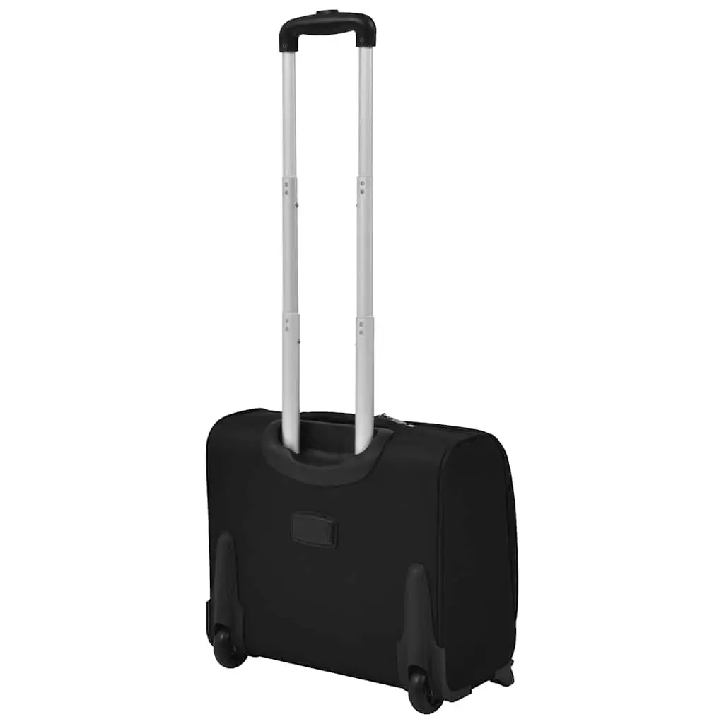 Pilot Trolley Carry-On Suitcase Coated Polyester 2 Wheels Telescopic Handle Black
