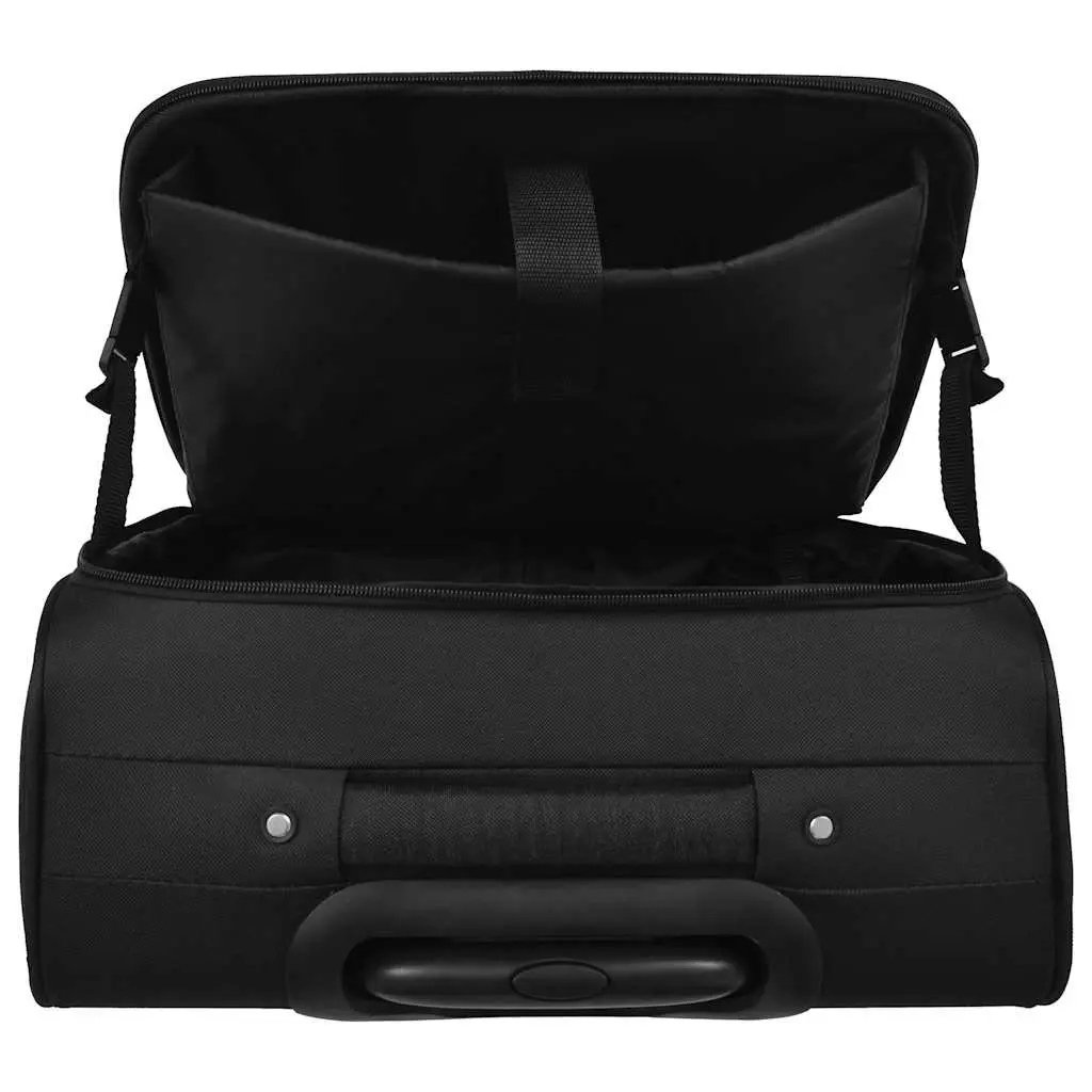 Pilot Trolley Carry-On Suitcase Coated Polyester 2 Wheels Telescopic Handle Black