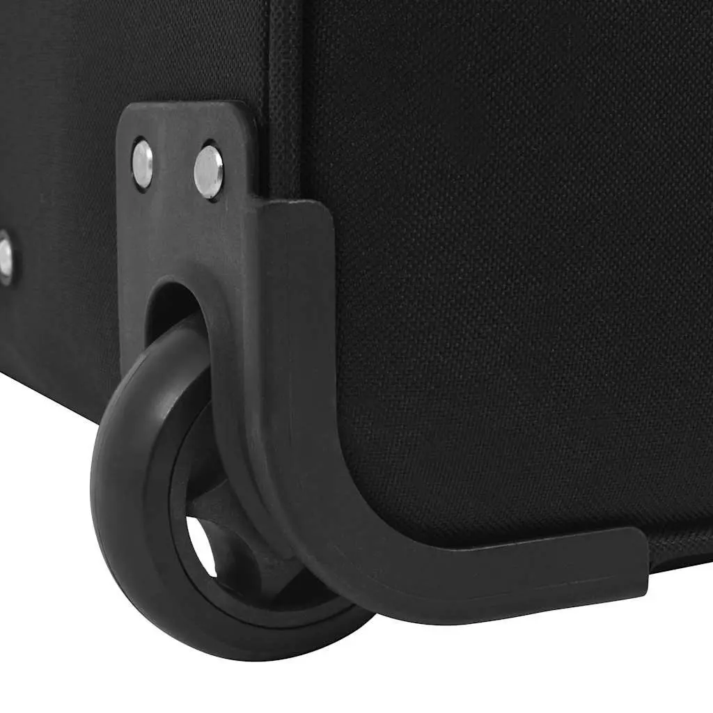 Pilot Trolley Carry-On Suitcase Coated Polyester 2 Wheels Telescopic Handle Black
