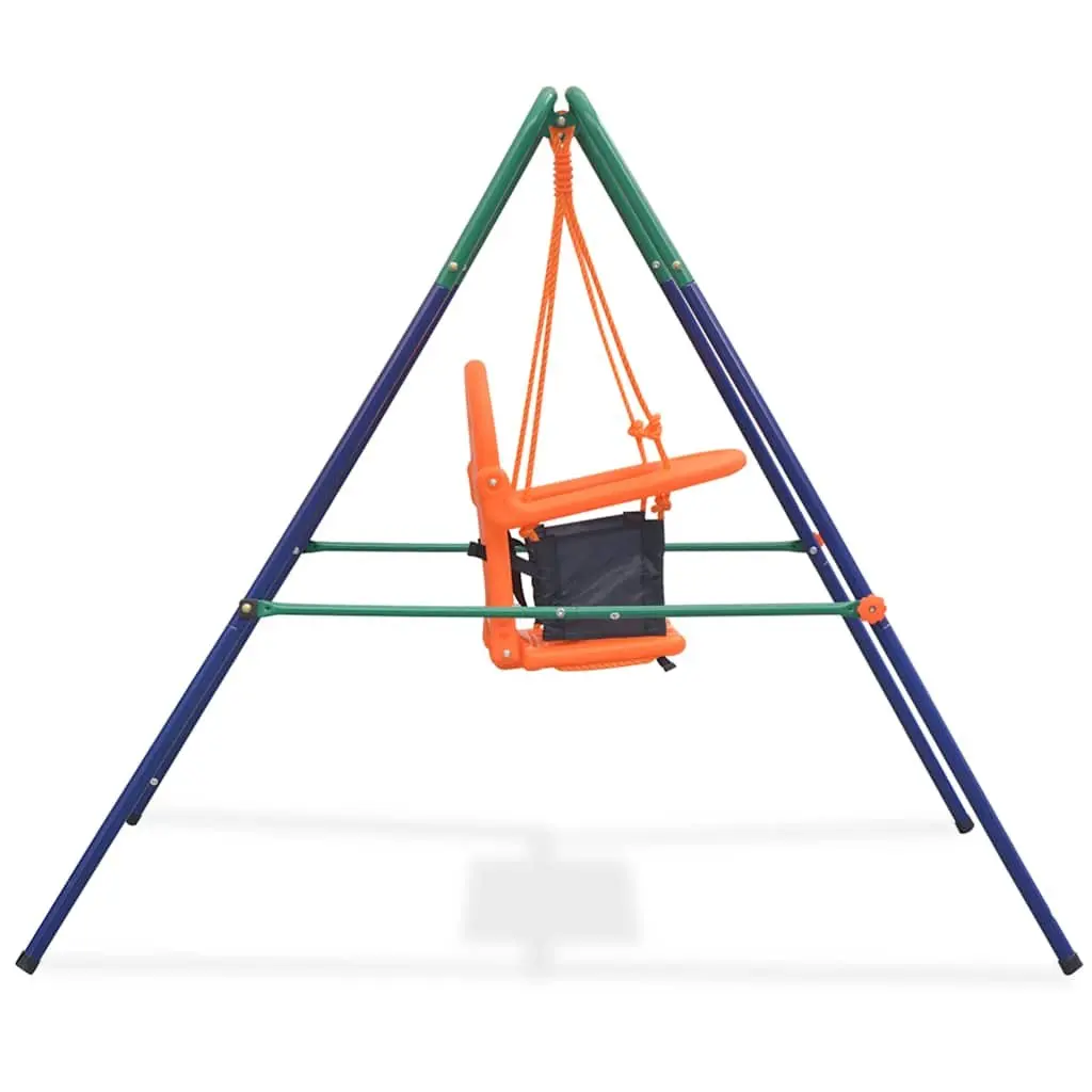 Toddler Swing Set Steel Frame High Back Seat Orange