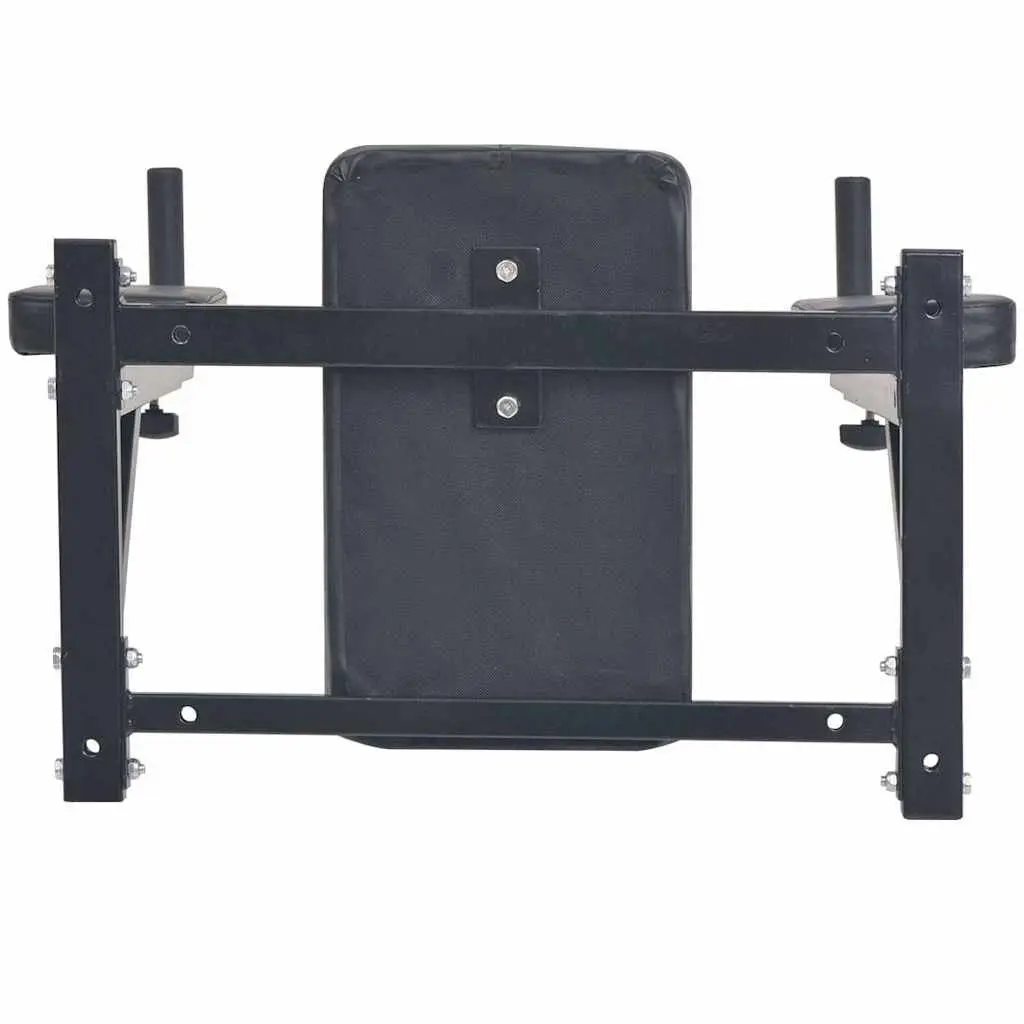 Wall-Mounted Dip Station Strength Training Equipment Adjustable Black