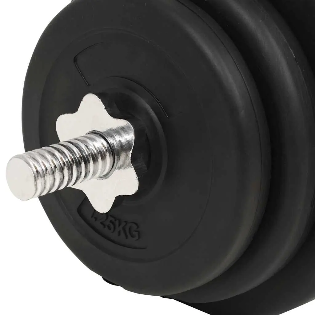 Barbell and Dumbbell Set Cement Construction 30kg Black