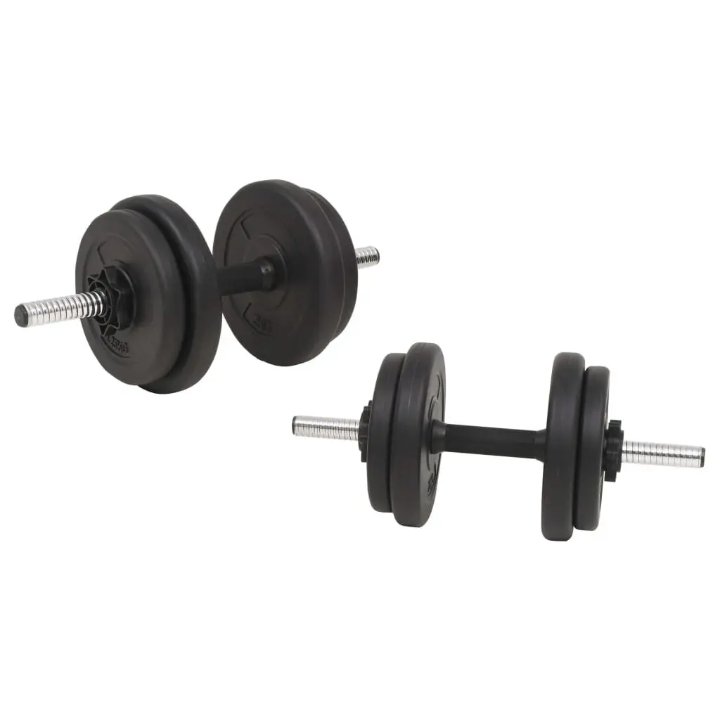 Barbell and Dumbbell Set 30kg Cement with Plastic Shell Black