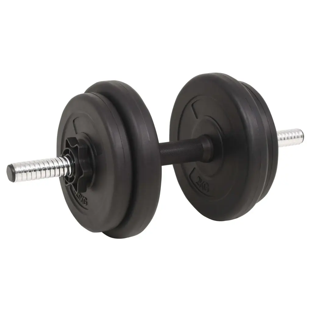 Barbell and Dumbbell Set 30kg Cement with Plastic Shell Black