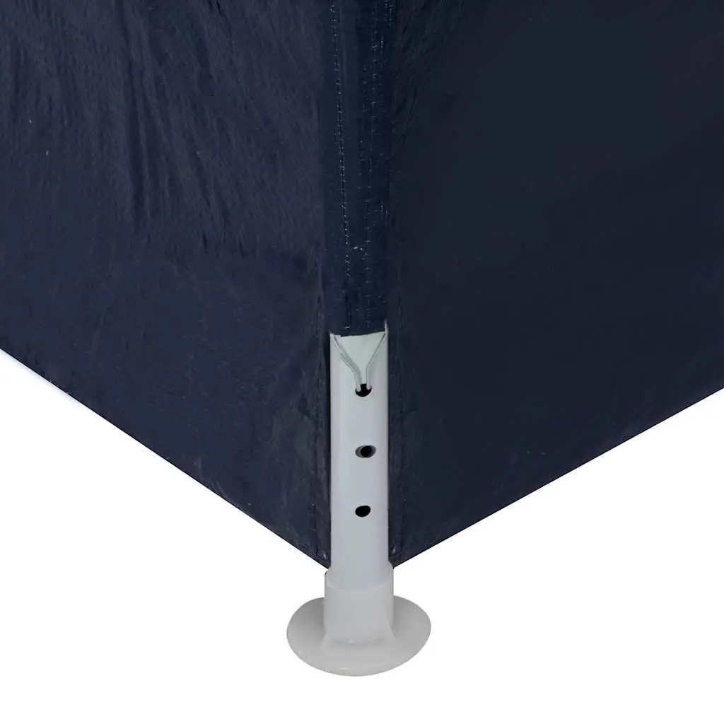 Outdoor Party Tent Canopy Blue Polyethylene 3x12m with Removable Panels and Steel Frame