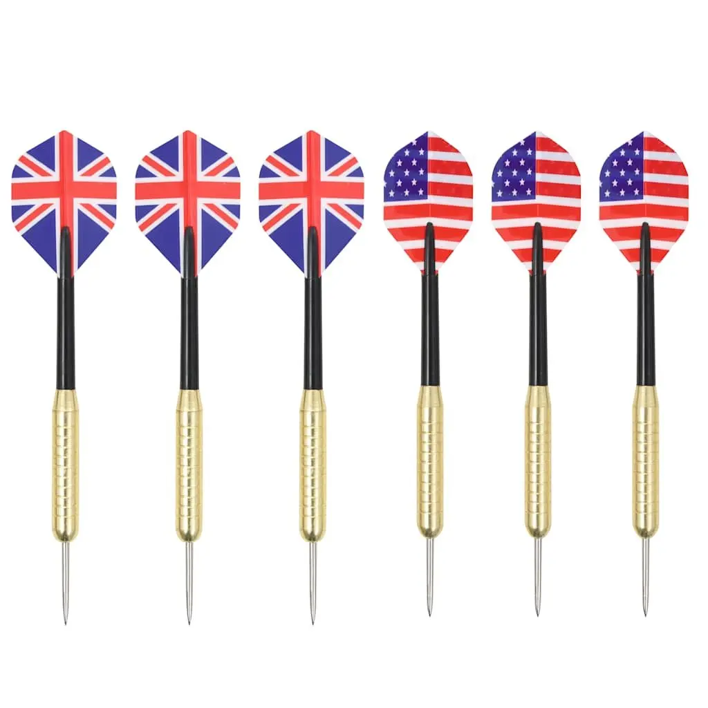 Sisal Dartboard with Steel Tip Darts Indoor Game Set
