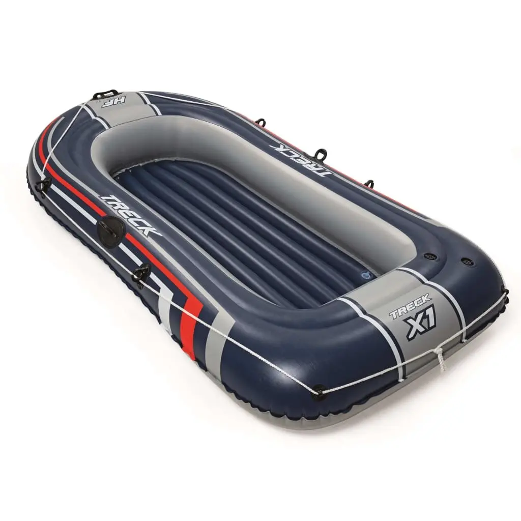 Inflatable Boat Vinyl 228cm Blue 2 Person Recreational Watercraft