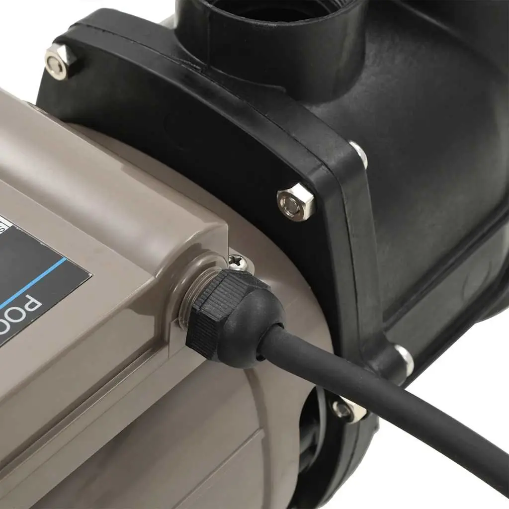 Pool Pump 0.25 HP Black Steel Plastic Construction Above Ground Swimming Circulation System with Timer 8000 L/h
