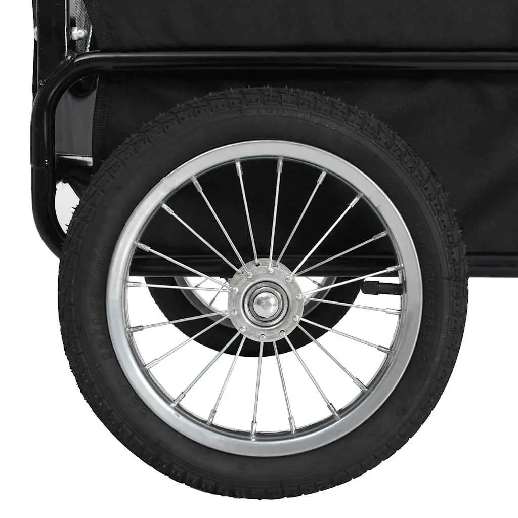 Pet Bike Trailer Jogging Stroller Steel Oxford 2-in-1 Red Black