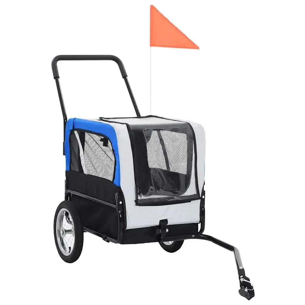 Pet Bike Trailer Jogging Stroller Steel Frame Oxford Fabric Grey