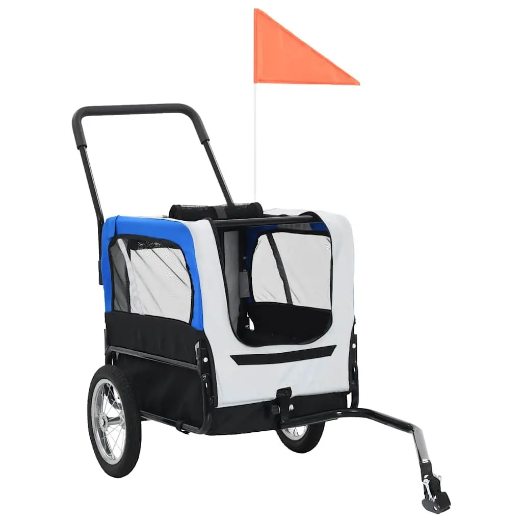 Pet Bike Trailer Jogging Stroller Steel Frame Oxford Fabric Grey