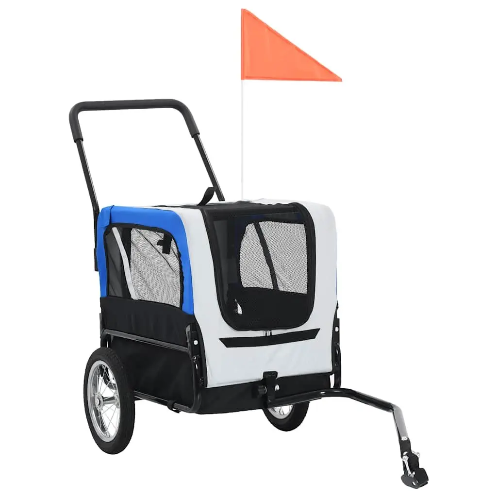 Pet Bike Trailer Jogging Stroller Steel Frame Oxford Fabric Grey