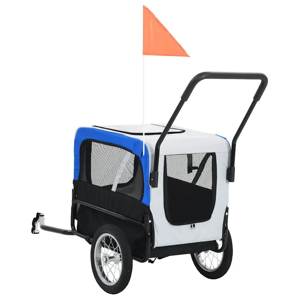 Pet Bike Trailer Jogging Stroller Steel Frame Oxford Fabric Grey