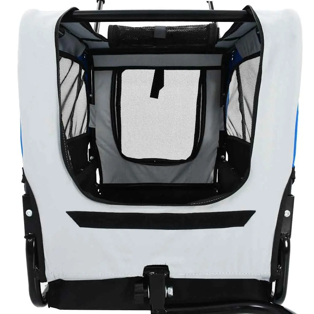 Pet Bike Trailer Jogging Stroller Steel Frame Oxford Fabric Grey