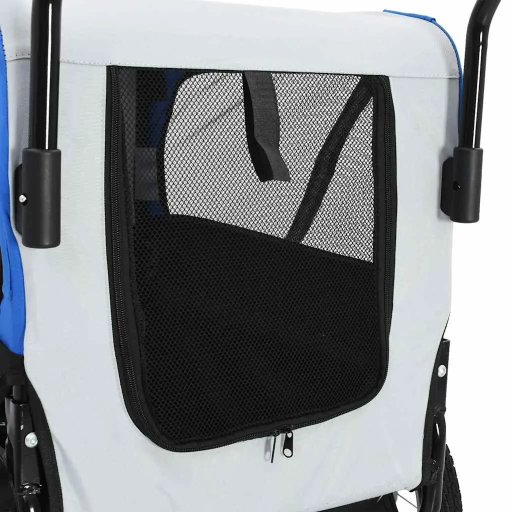 Pet Bike Trailer Jogging Stroller Steel Frame Oxford Fabric Grey