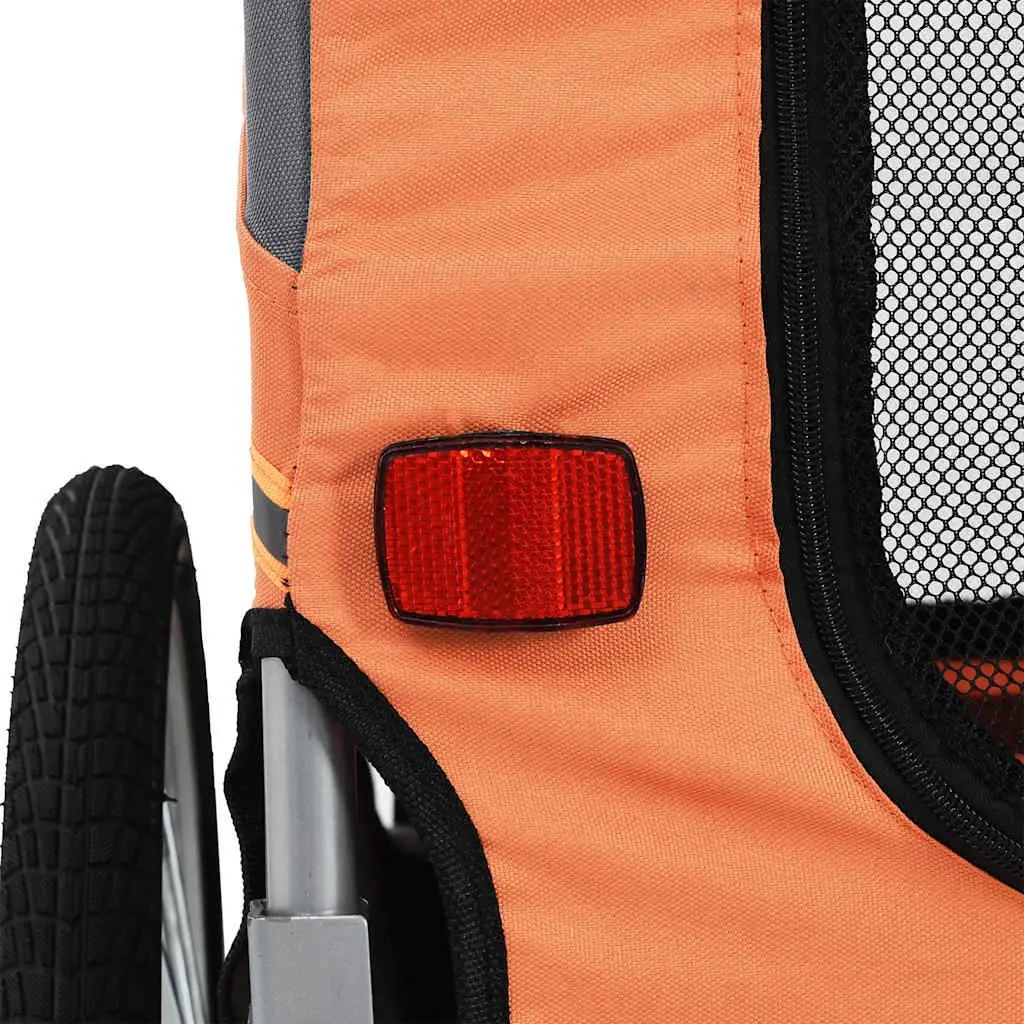 Pet Bike Trailer Steel Frame Oxford Fabric Foldable Grey