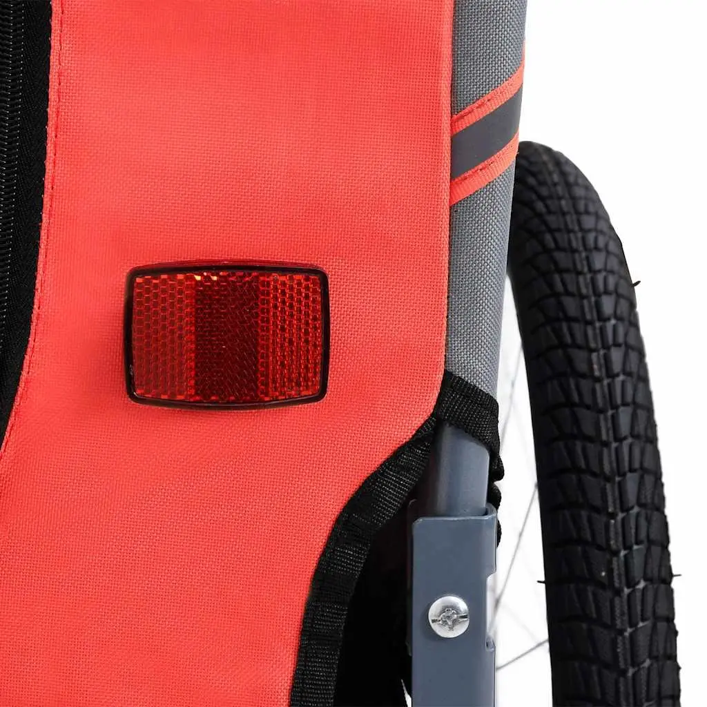 Pet Bike Trailer Steel Frame Oxford Fabric Black Foldable with Suspension and Mesh Windows