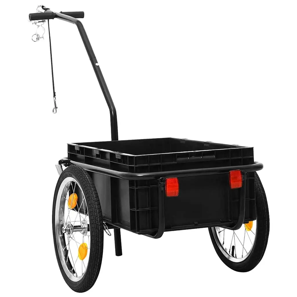 Bike Hand Wagon Trailer 155x60x83cm Steel Frame Black Cargo Transport Cycling