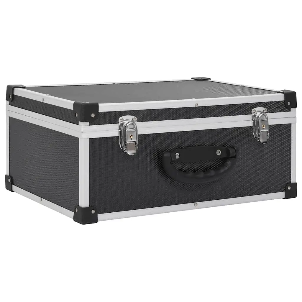CD Case Wood with ABS Layer and Aluminium Trim for 60 CDs Black