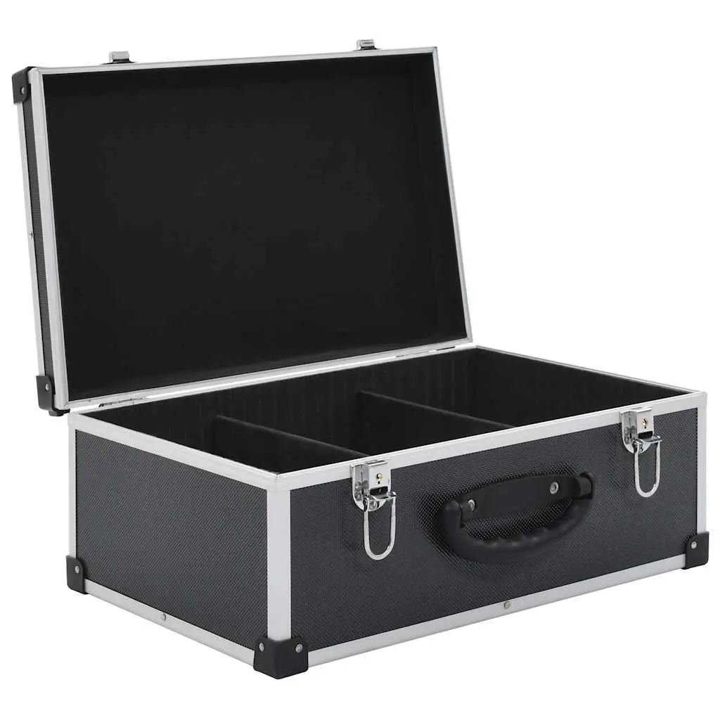 CD Case Wood with ABS Layer and Aluminium Trim for 60 CDs Black