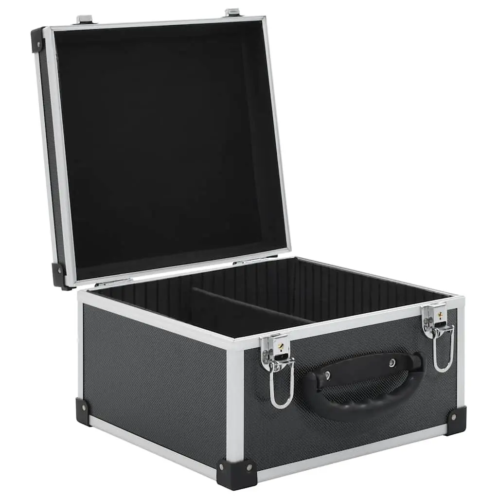 CD Case Wood with Aluminium Trimming Black for 40 CDs Storage Box Organiser