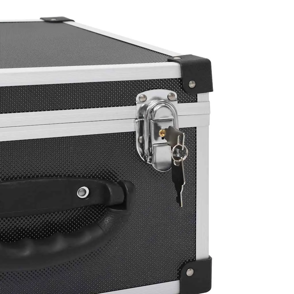 CD Case Wood with Aluminium Trimming Black for 40 CDs Storage Box Organiser