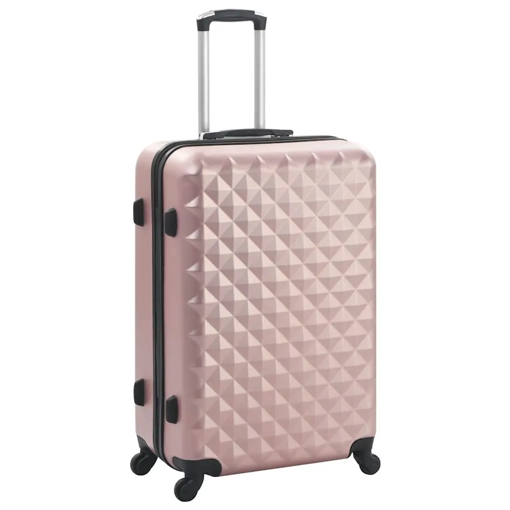 Hardcase Trolley Set ABS Shells 3 Piece Luggage Suitcase Gold