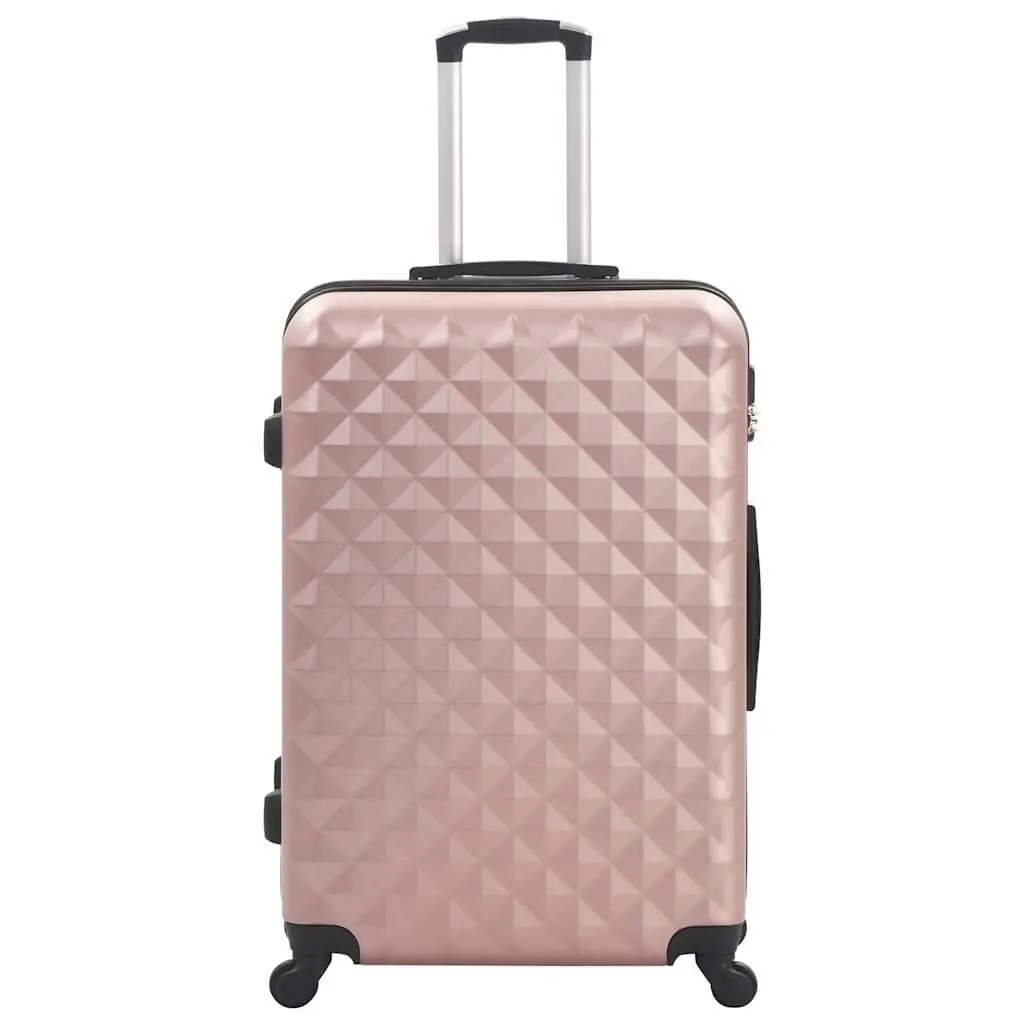 Hardcase Trolley Set ABS Shells 3 Piece Luggage Suitcase Gold