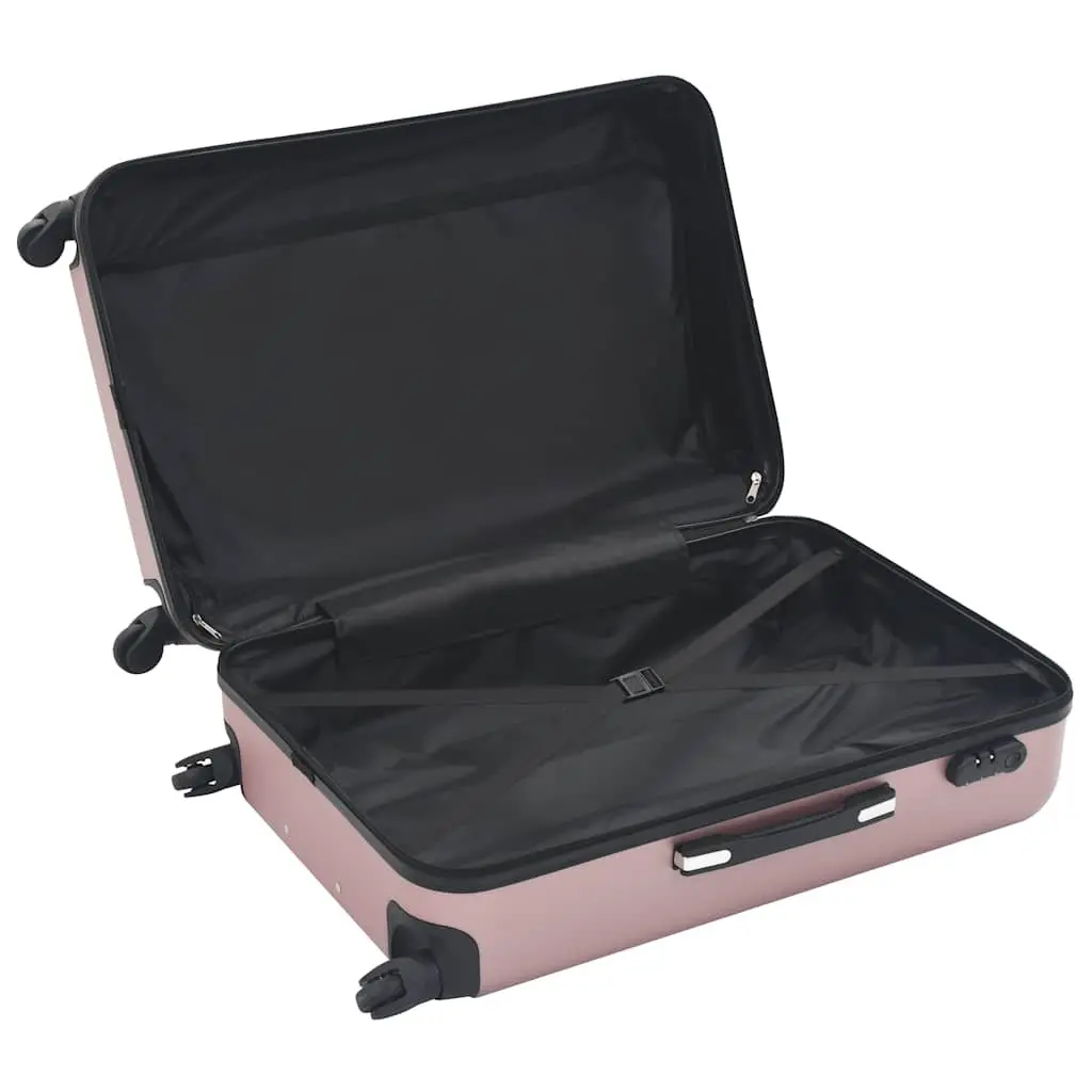 Hardcase Trolley Set ABS Shells 3 Piece Luggage Suitcase Gold