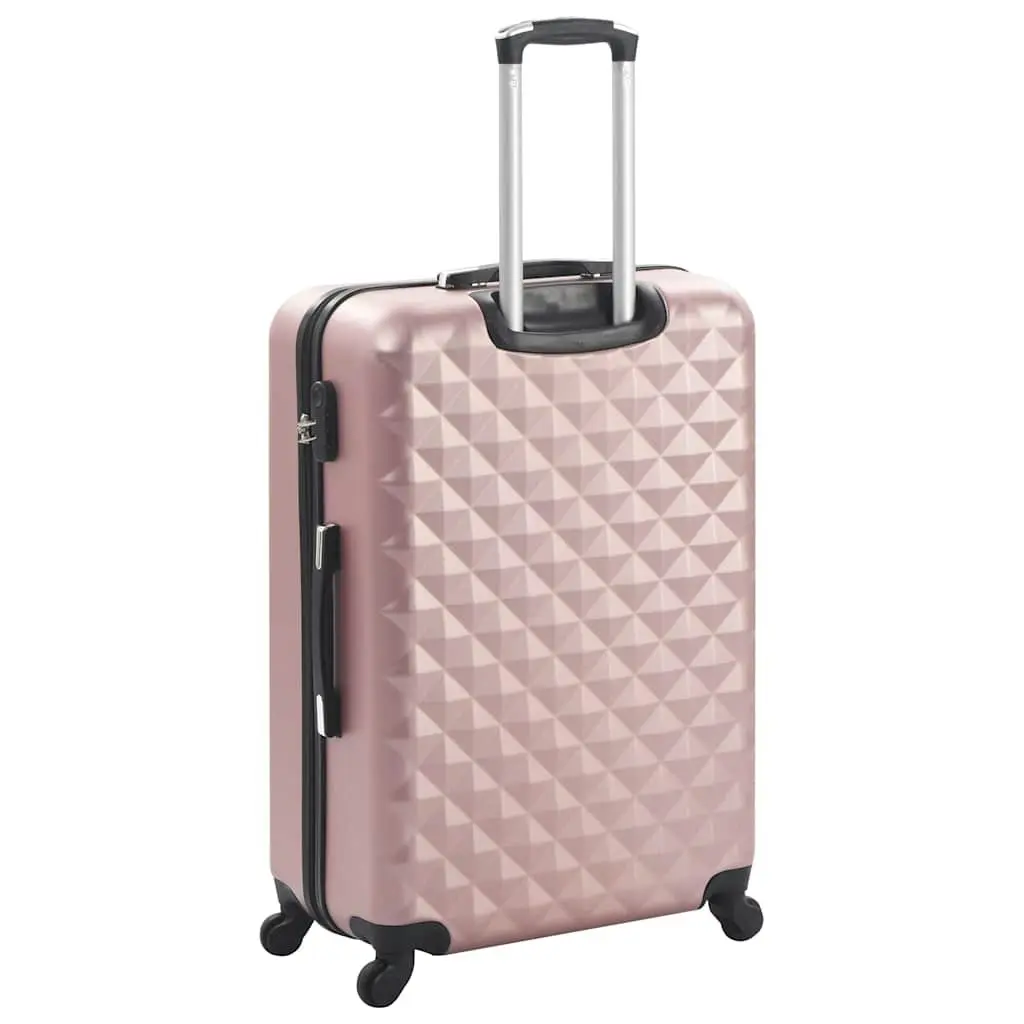 Hardcase Trolley Set ABS Shells 3 Piece Luggage Suitcase Gold