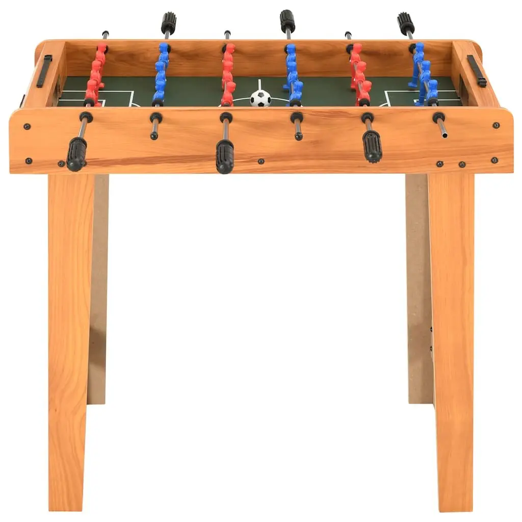 Foosball Table Brown Compact Indoor Mini Football Game 69x37x62cm with 6 Rows of Players and Sliding Rods