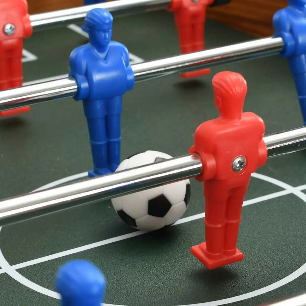 Foosball Table Brown Compact Indoor Mini Football Game 69x37x62cm with 6 Rows of Players and Sliding Rods