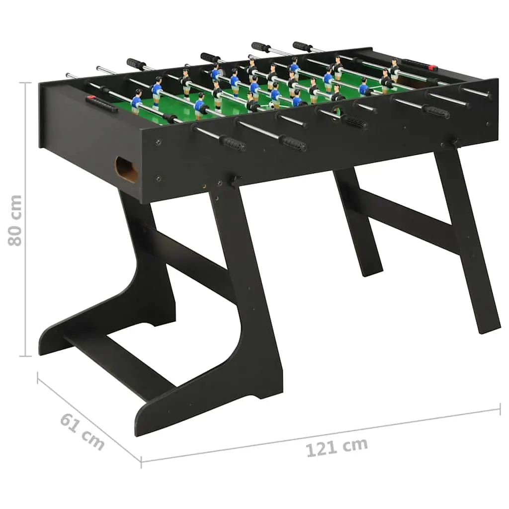 Folding Foosball Table MDF 121cm Black Indoor Game Room Football