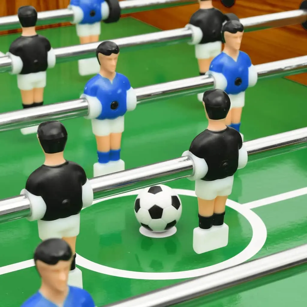 Foosball Table MDF 121cm Brown Indoor Game Room Soccer