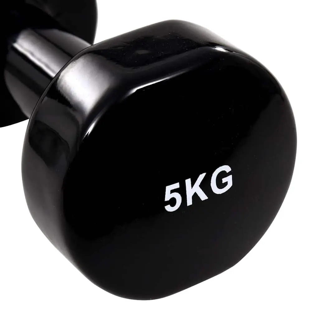 Dumbbell Pair Cast Iron 5kg Ergonomic Handle Compact Green Home Gym Strength Training