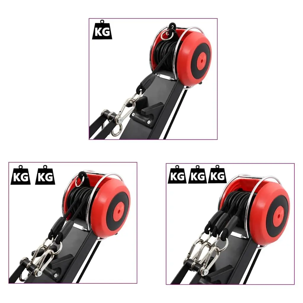 Folding Rowing Machine Steel Adjustable Resistance Black