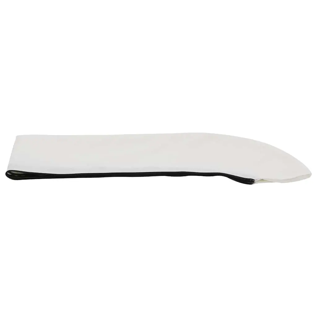 Boat Bimini Top 3 Bow Canopy Adjustable Width 185 to 198 cm White Polyester with PU Coating Marine Protection