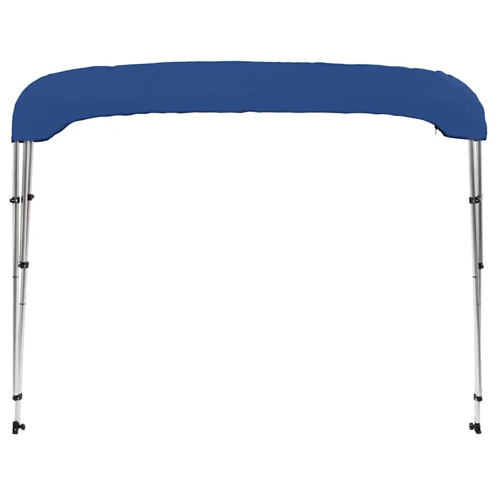 Boat Bimini Top 3 Bow Frame Canopy Adjustable Width Marine Blue 137 cm Height Polyester PU Coating Anodized Aluminium Frame