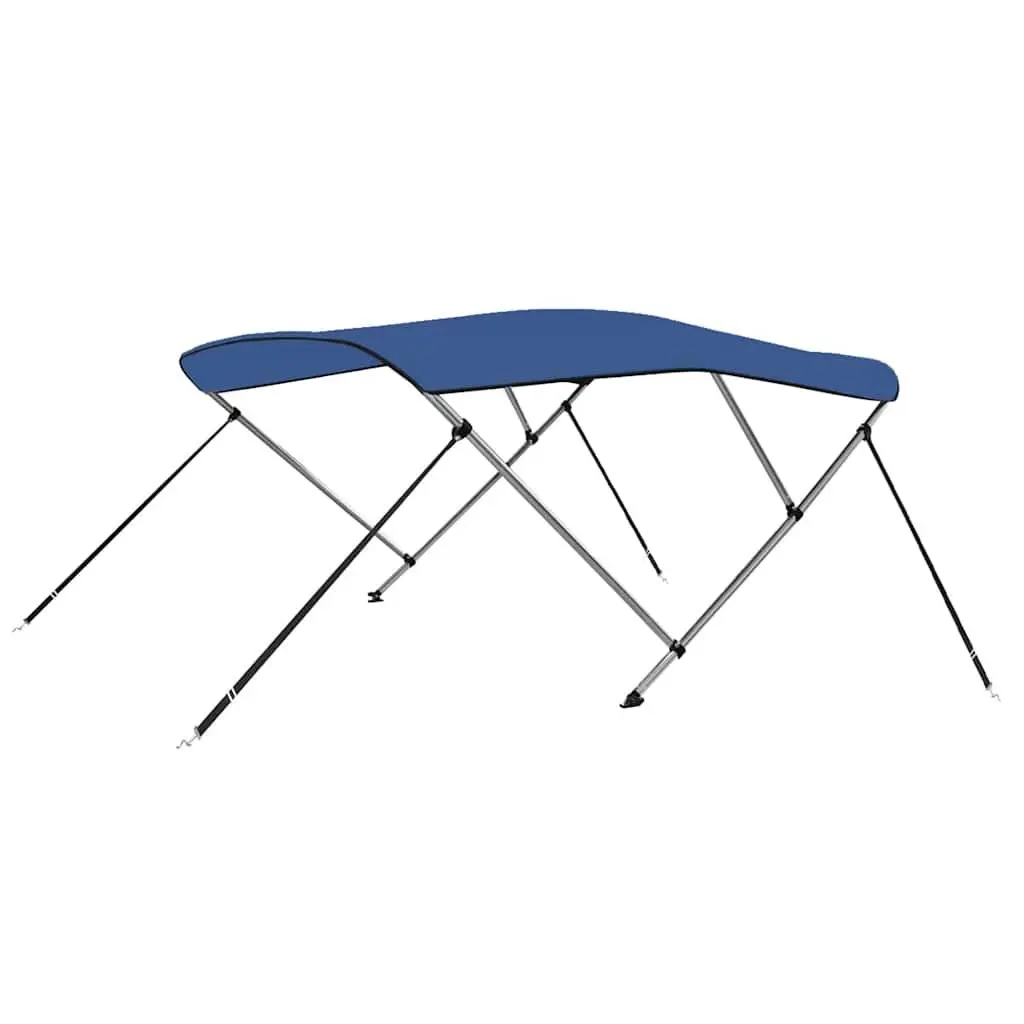 3 Bow Bimini Top Boat Canopy Polyester Adjustable 185-198cm Width Blue Sun Shade Cover