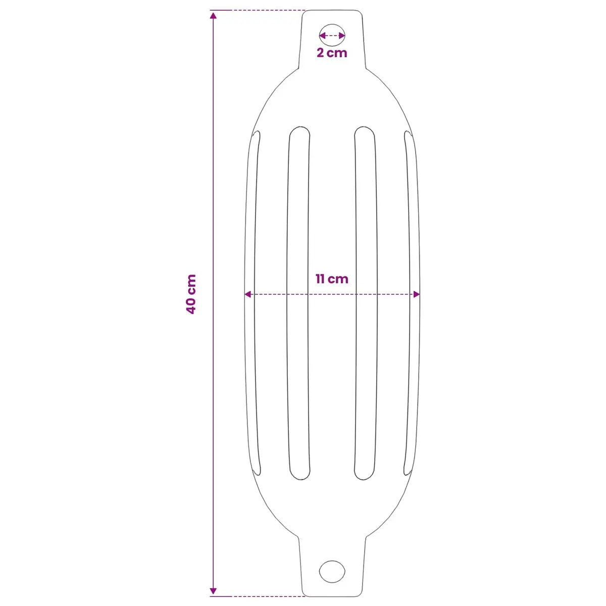 Boat Fenders Inflatable PVC 41 x 11.5 cm Black 4 Piece