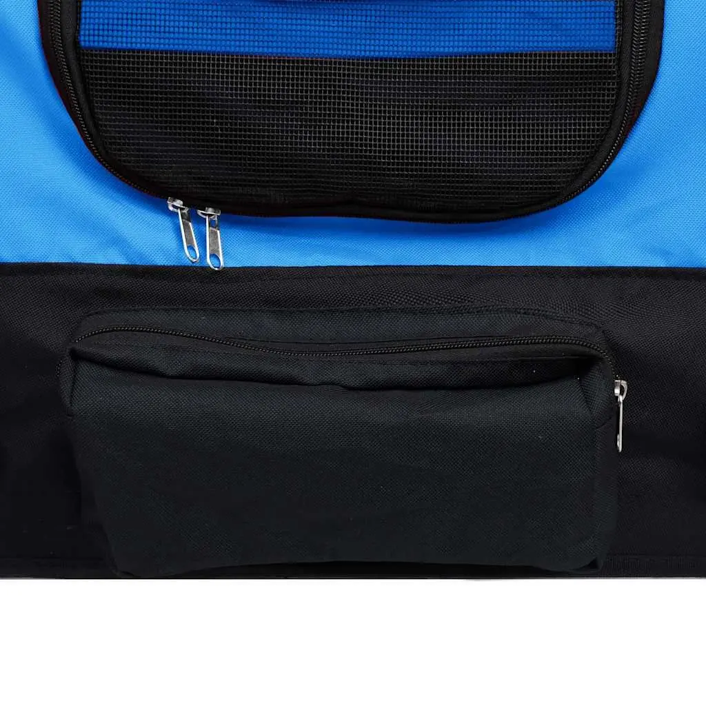 Pet Bike Trailer Jogging Stroller Blue Black 2 in 1 Steel Oxford Construction